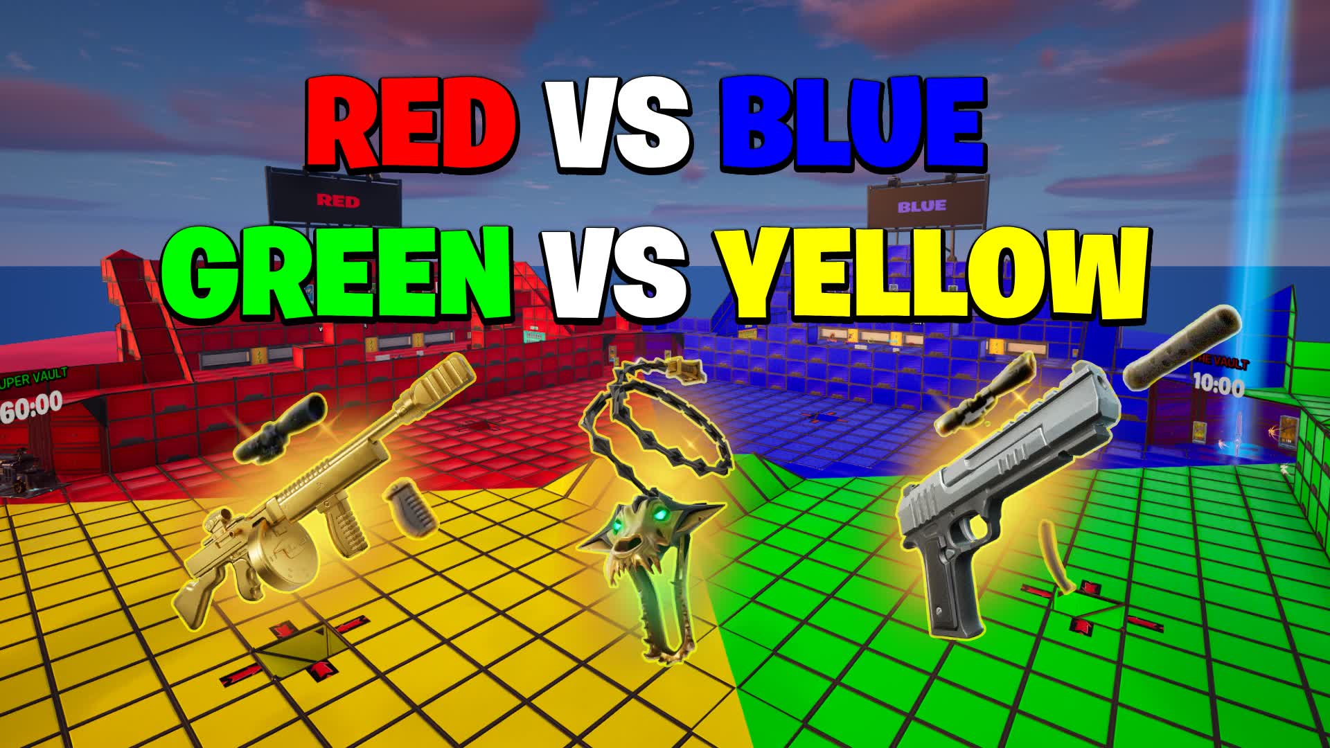 【注目の島】CRAZY💯RED VS BLUE VS GREEN VS YELLOW🥶