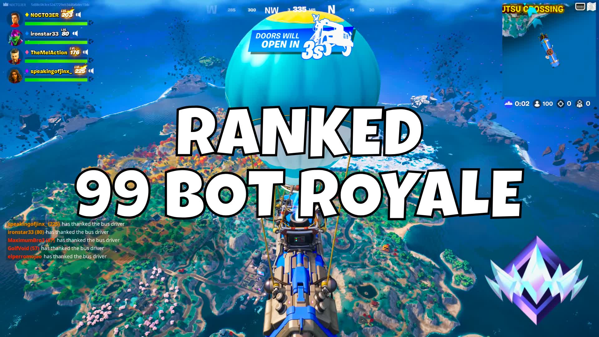 【注目の島】RANKED 99 BOTS PRO BOT ROYALE 2 🏆 [CH5]