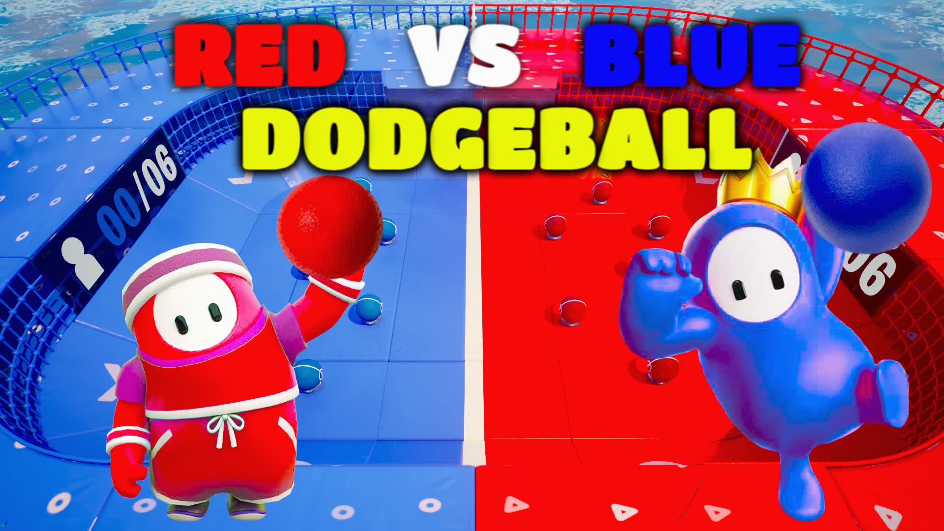 【注目の島】CRAZY RED VS BLUE DODGEBALL🔴🔵FALL GUYS