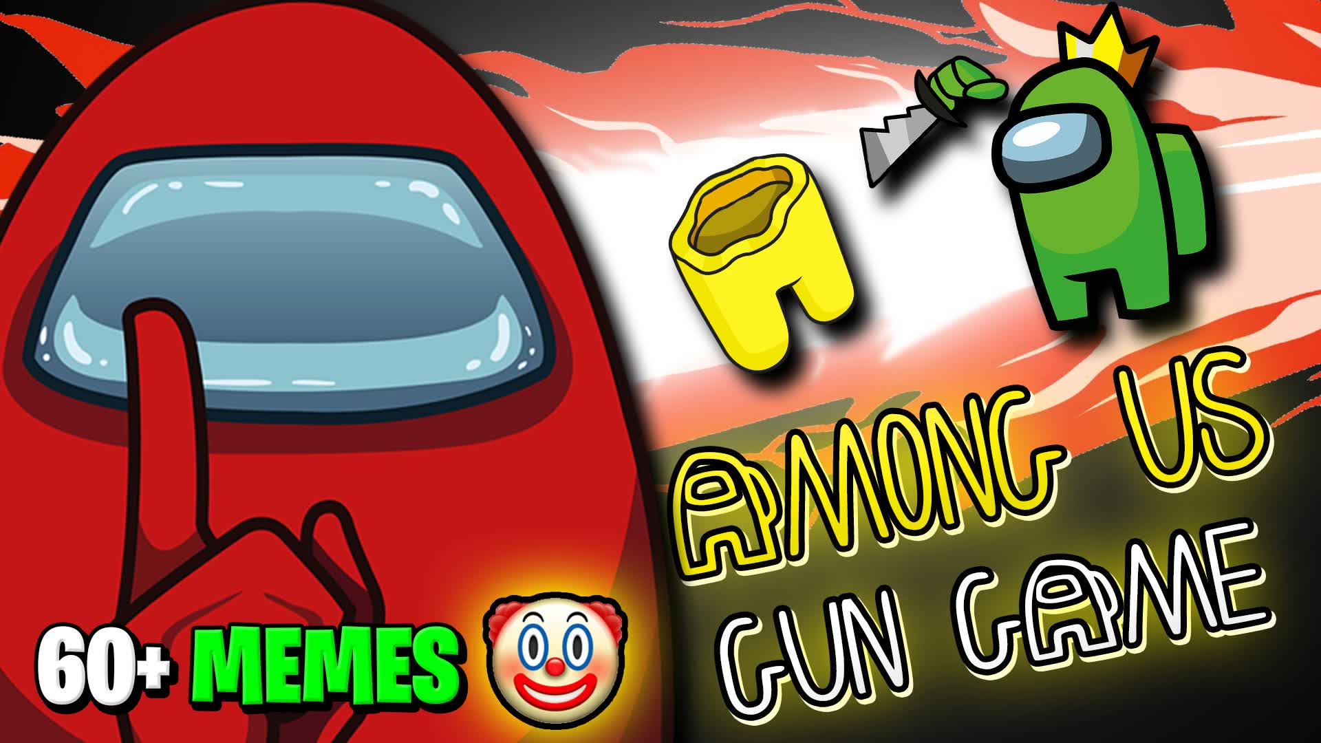 【注目の島】AMONG US GUN GAME 🎯 ONE SHOT 🤡 60 MEME